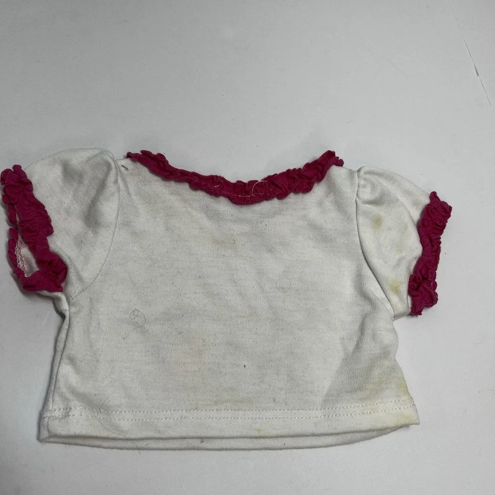Build A Bear White Pink  Poodle Shirt Pint Studded‎ Pants Sketchers Shoes Outfit
